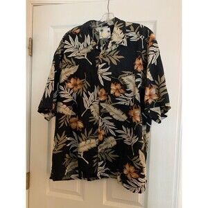 Banana Cabana mens Silk Hawaiian Camp Shirt Size XXL